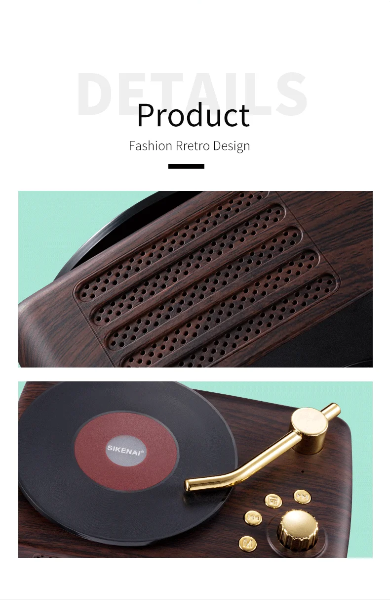 Sikenai CD Retro Bluetooth Speaker Support TF U Disk Aux FM Sound Wireless Bluetooth Speaker Portable - ANKUX.COM