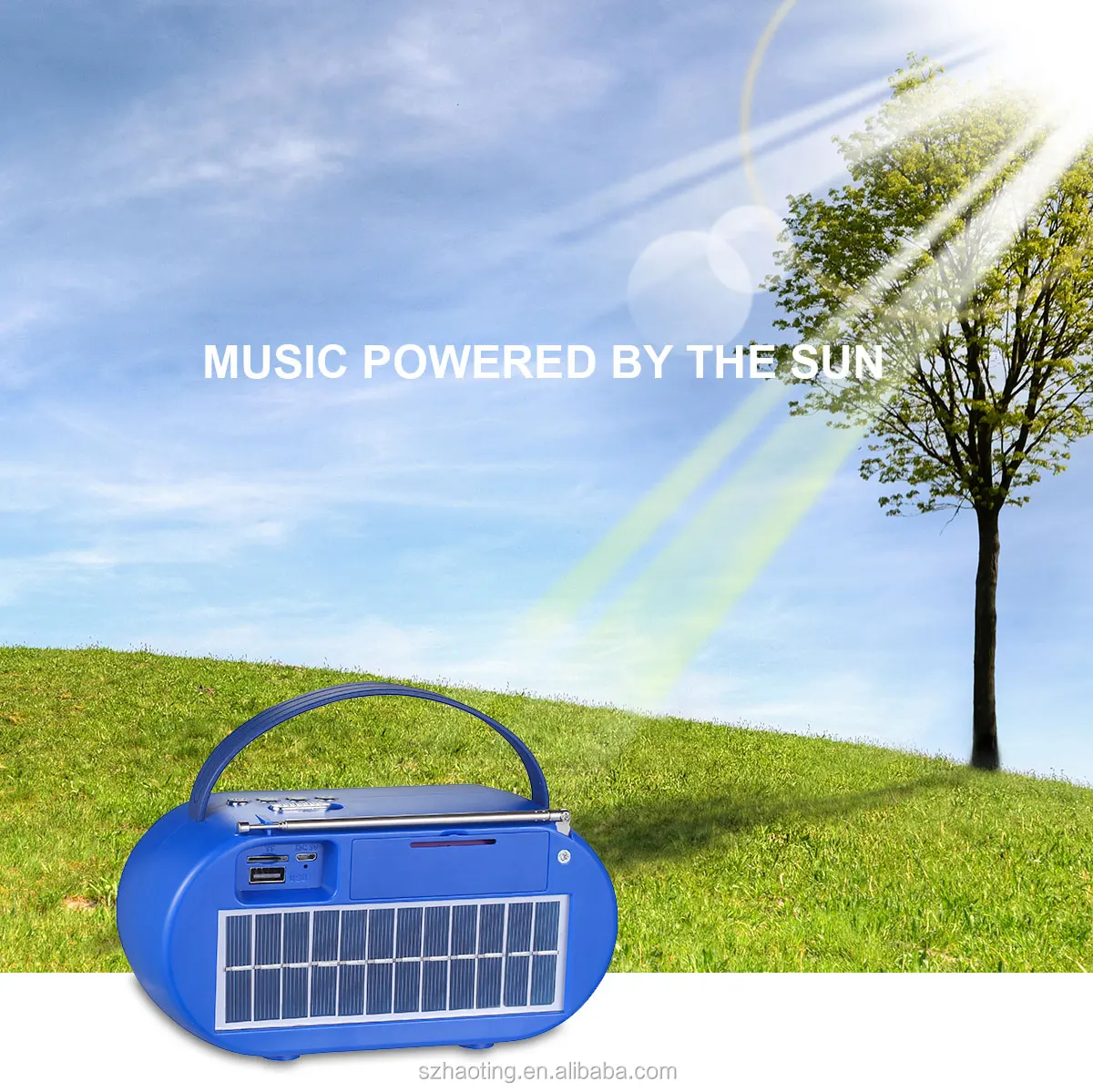 IS-X16 portable mini speaker with fm radio wireless solar player with LED Lamp Emergency Mini speakers audio system sound - ANKUX.COM