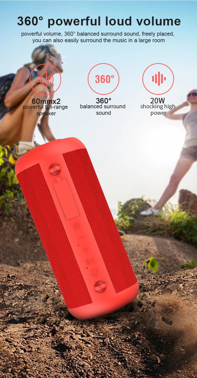 2020 waterproof Portable wireless blue-tooth mini speaker amplifier with TWS series connection FM Udisk TF Card handsfree rope - ANKUX.COM