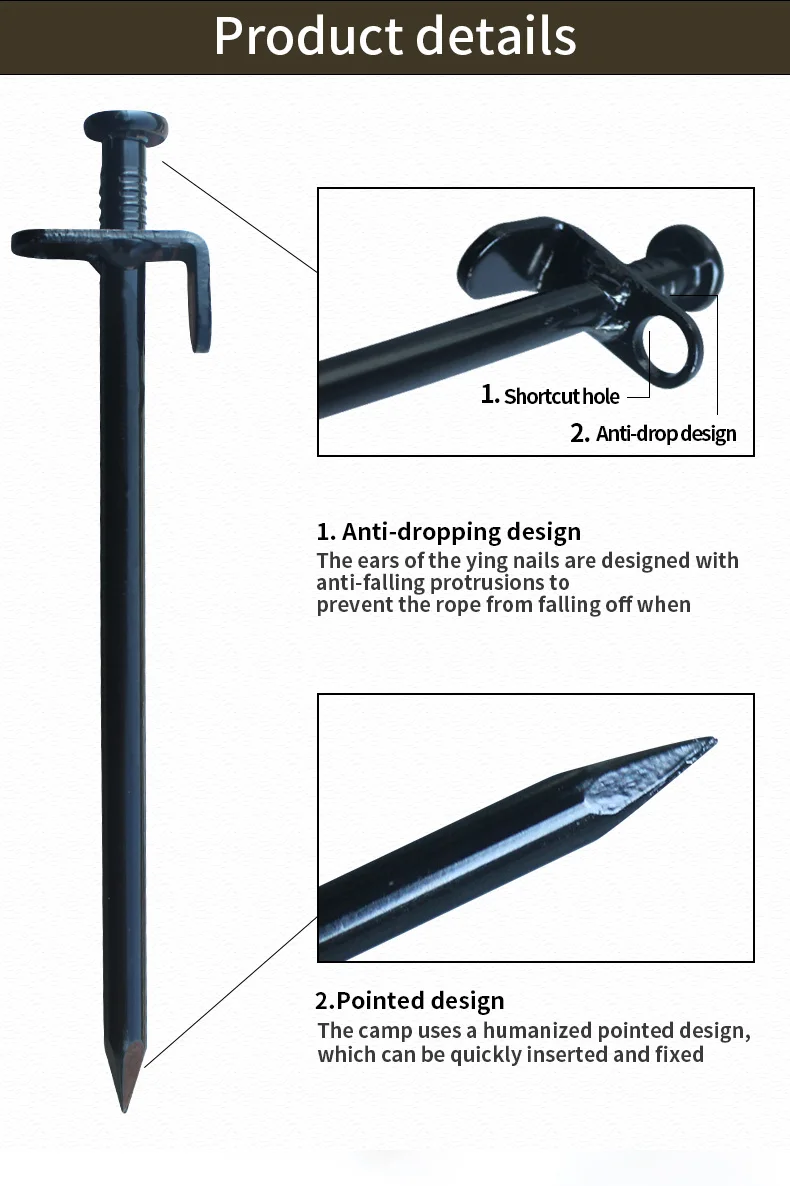 Hot Sale Camping Stake Spike Nail Camping Accessory Kit Titanium Tent