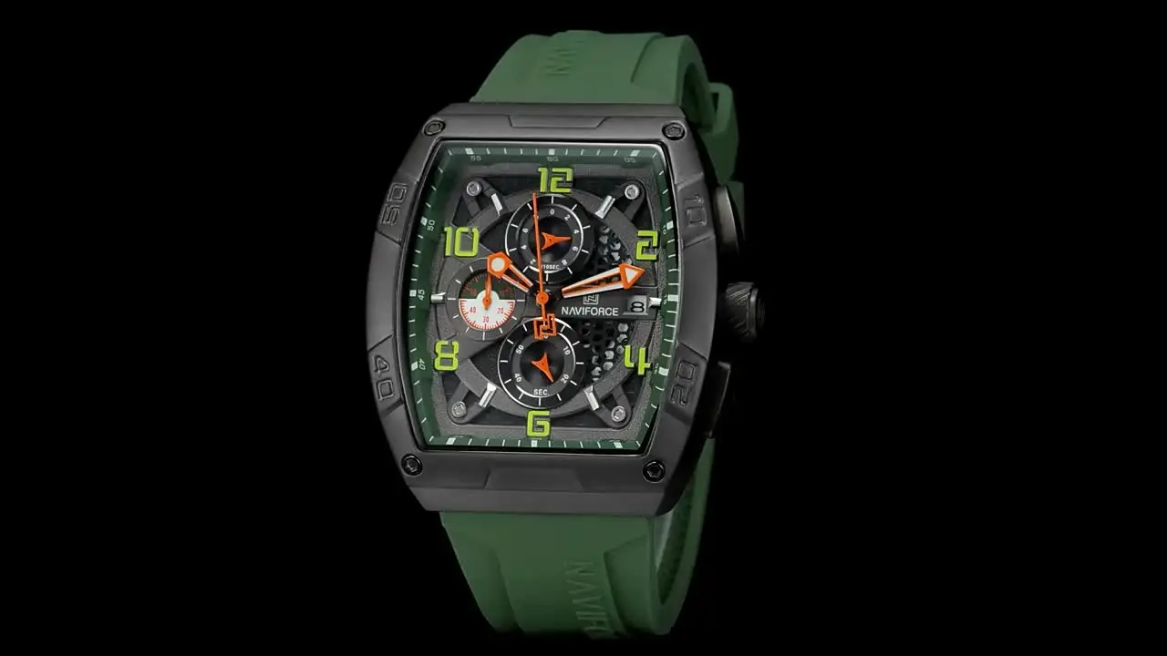 Naviforce 8052 Men's Waterproof Silicone Wrist Watch - Japan
