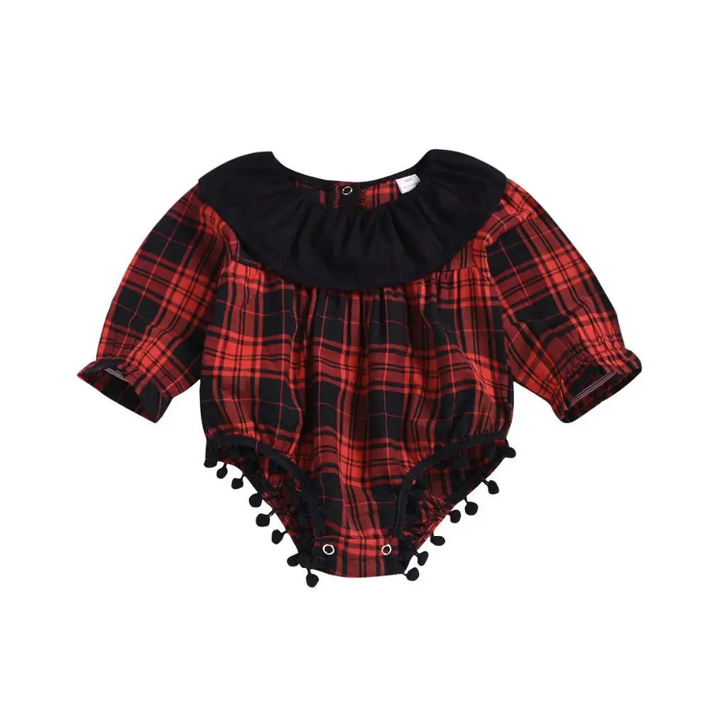 baby plaid romper