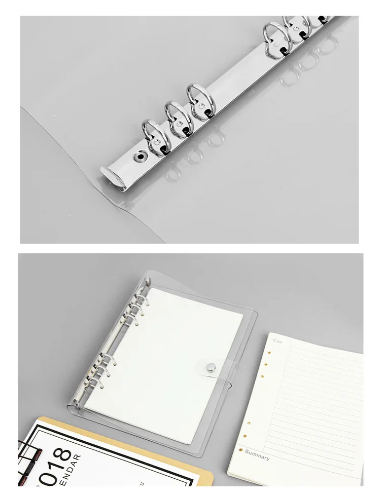 Pvc School Diary A5 Notebook Planner Card Binders Folder A6 Transparent