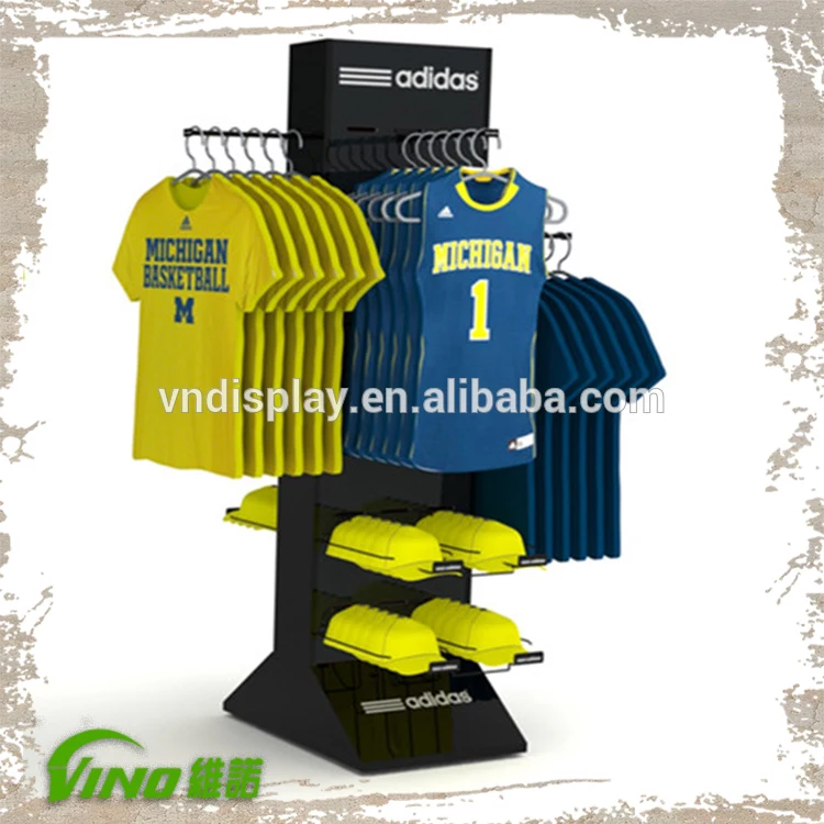 Rotating T-shirt Tower,Portable T-shirt Floor Display Stand,Hanging T