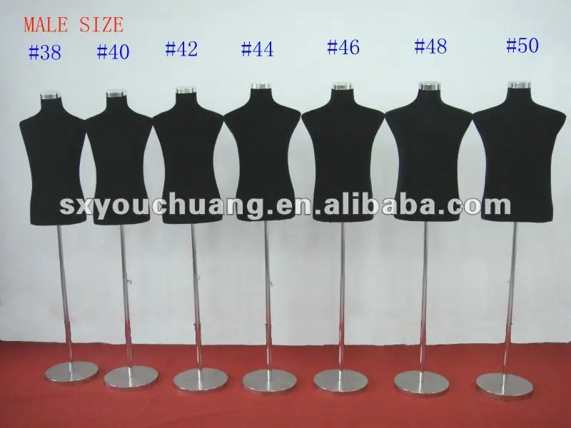 foam male mannequin size