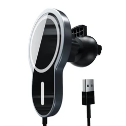 X6 Smart Phone Holder Stand Charger 15W Fast Charging Wireless Magnetic Car Charger for phone 12