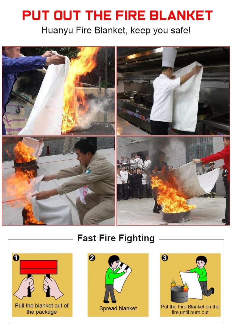 Custom Brands Fiberglass Fire Resistant Blanket for fire