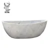 High quality custom freestanding polished hunan white marble stone bathtub