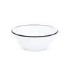 Promotional decal printing stainless steel rim black colored ceramic enamel bowl