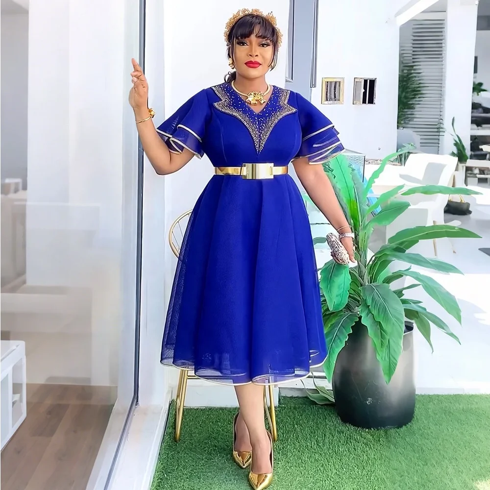 navy blue collared dress Navy dress with light blue collar – Little Miss main image 0