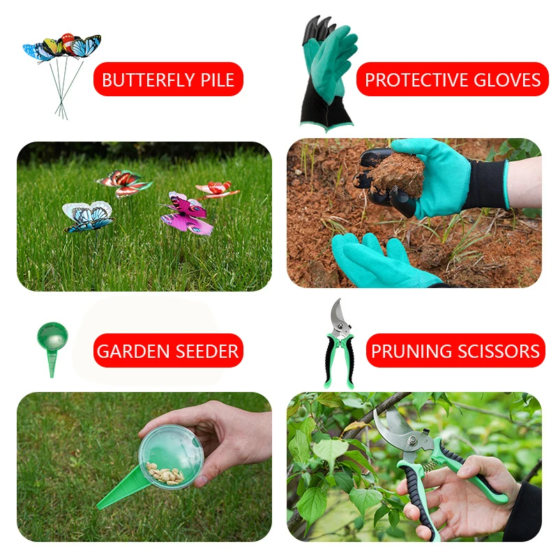 Gardening Hand Tools Combination Hardware Toolbox Weeder Rake Shovel