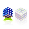 Plastic transparent anti stress speed 3x3 stickerless 3D pattern colour activity magic cube