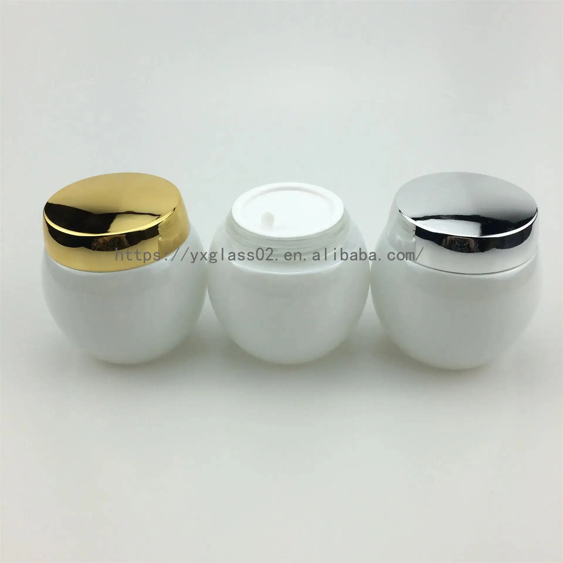 High Quality cream glass jar skincare cosmetic packaging container scrub glass jar120g supplier---fashion egg shape manufacture