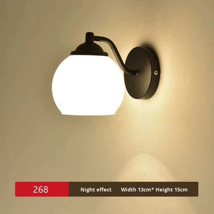 product nordic modern minimalist led wall lamp for living room tv background bedroom bedside simple creative staircase balcony iron e26-0
