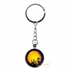 Halloween Keychain Orange Pumpkin Lantern Key Chains Jewelry Black Cat Key Ring
