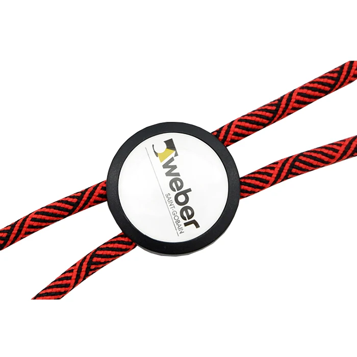 Polyester material round cord lanyard stopper with breakaway