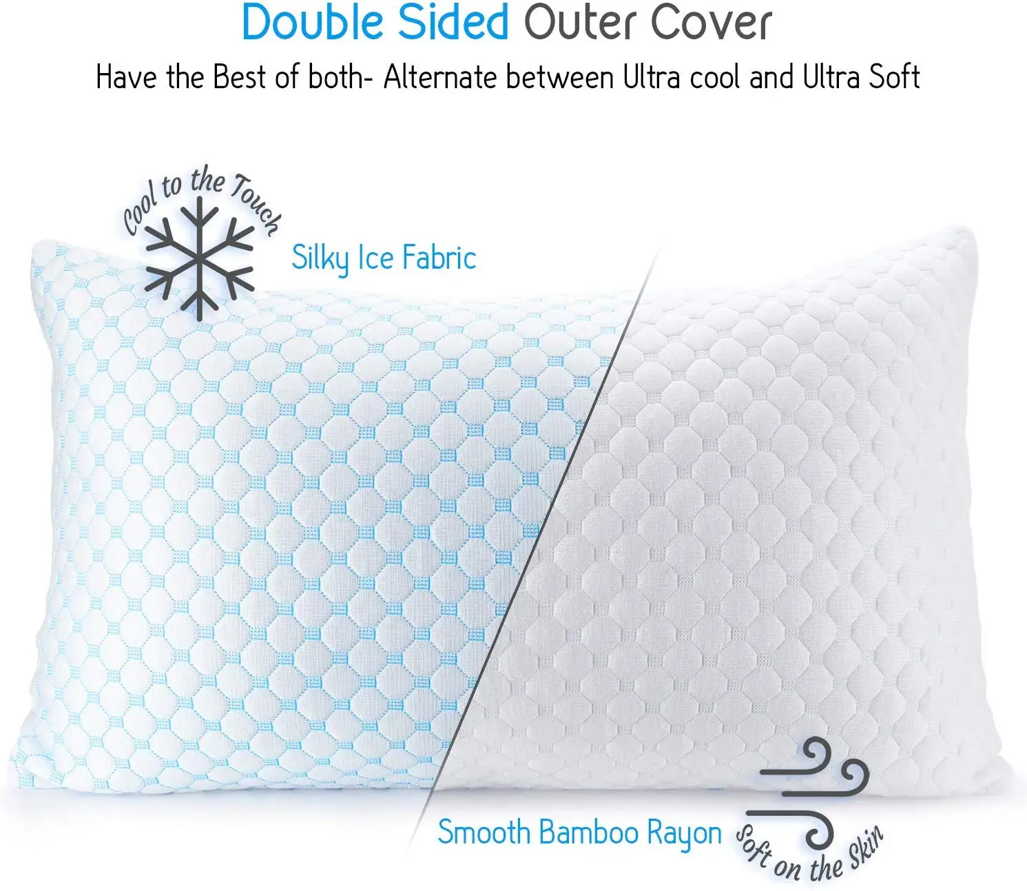 Bedding Coolest Pillow Gel Infused Shredded Cooling Memory Foam Pillow