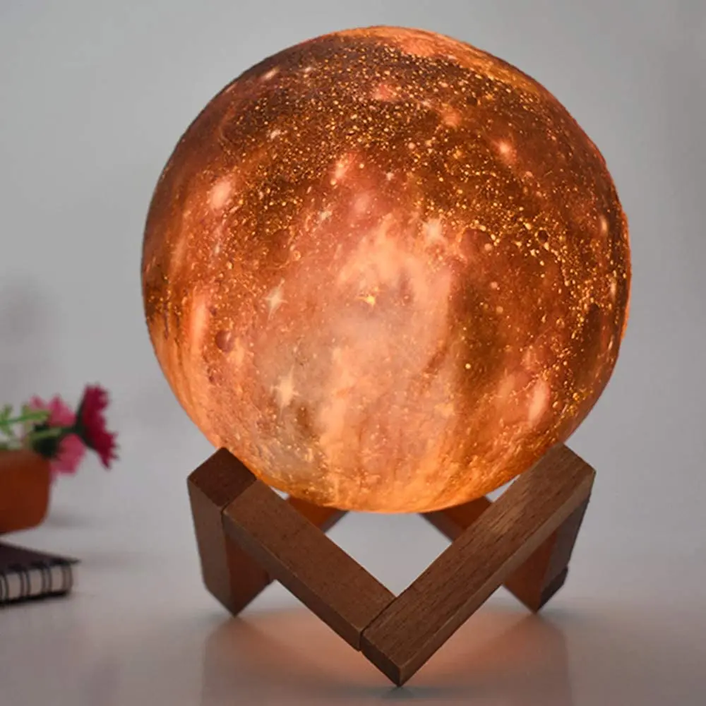 Wonderlife 3D LED Night Light Moon Lamp Colorful Change Planet Lamp Home Decor Creative galaxy projector night  lamp biumart