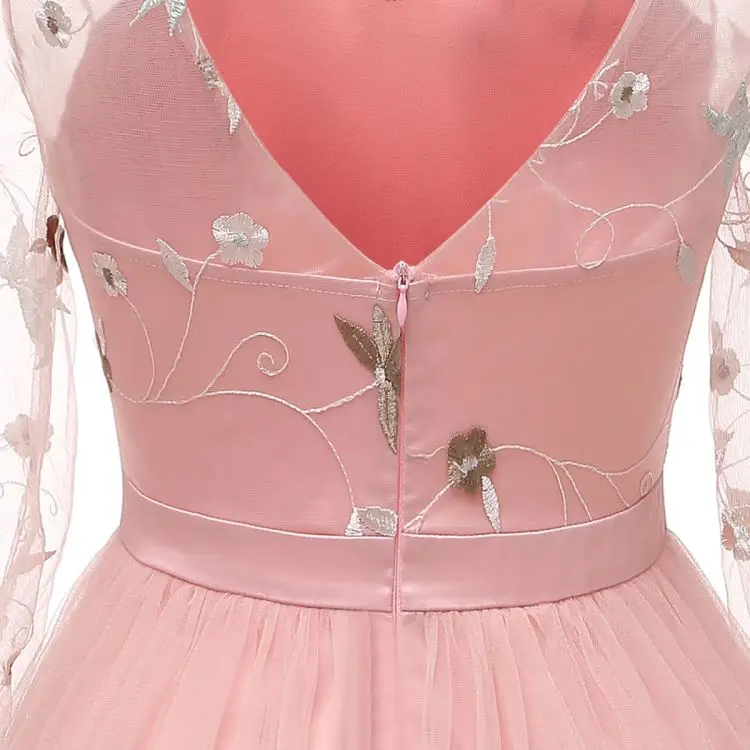 2019 ODM Apparel Half Sleeve V-Neck Applique A-Line Prom Dress Mother Of The Bride Suits
