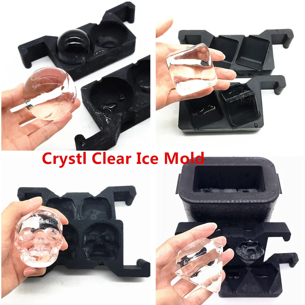 Large Spherical Ice Ball Mold Whiskey Silicone Crystal Clear Ice Ball