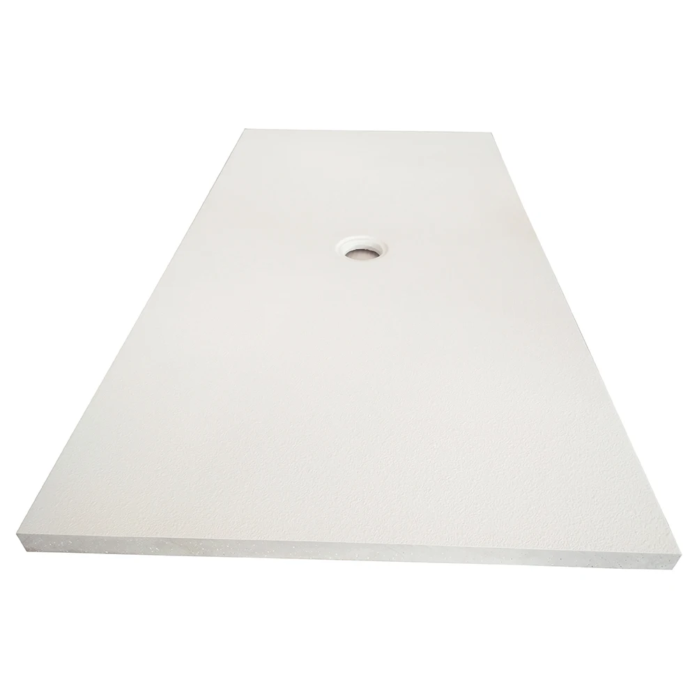 Ada Rollingin Center Drain Rectangle Cultured Marble Bathroom Shower