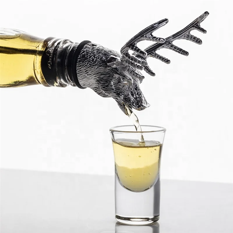 
Amazon Wine Aerator Decanter Stag Deer Head Wine Stopper with Silicone Rubber Fitting Deer Wine Pourer 