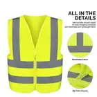 10 個 1 パック/120GMS 安全ベスト Hi Vis シルバーストリップ黄色反射高視認性ベスト