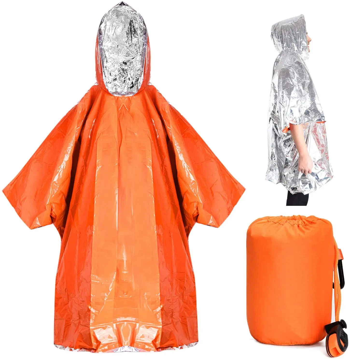 Wholesale Thermal Mylar Space Emergency Blanket Poncho Keeps Your Gear