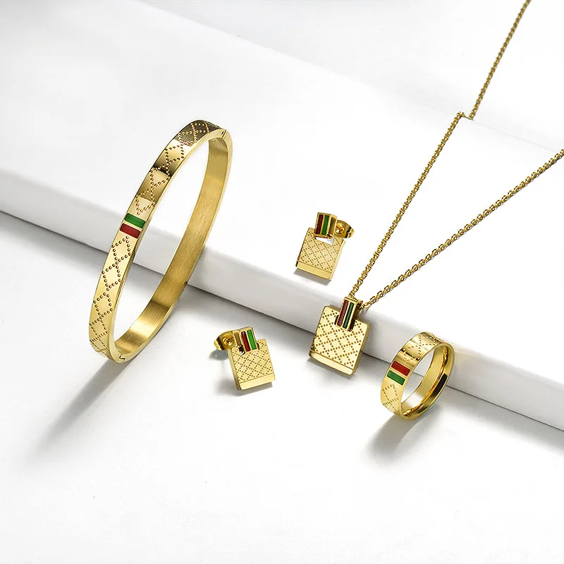 Gold Silver Plated Famous Brand Jewelry Sets Women 316 Stainless Steel Jewelry set Alibaba