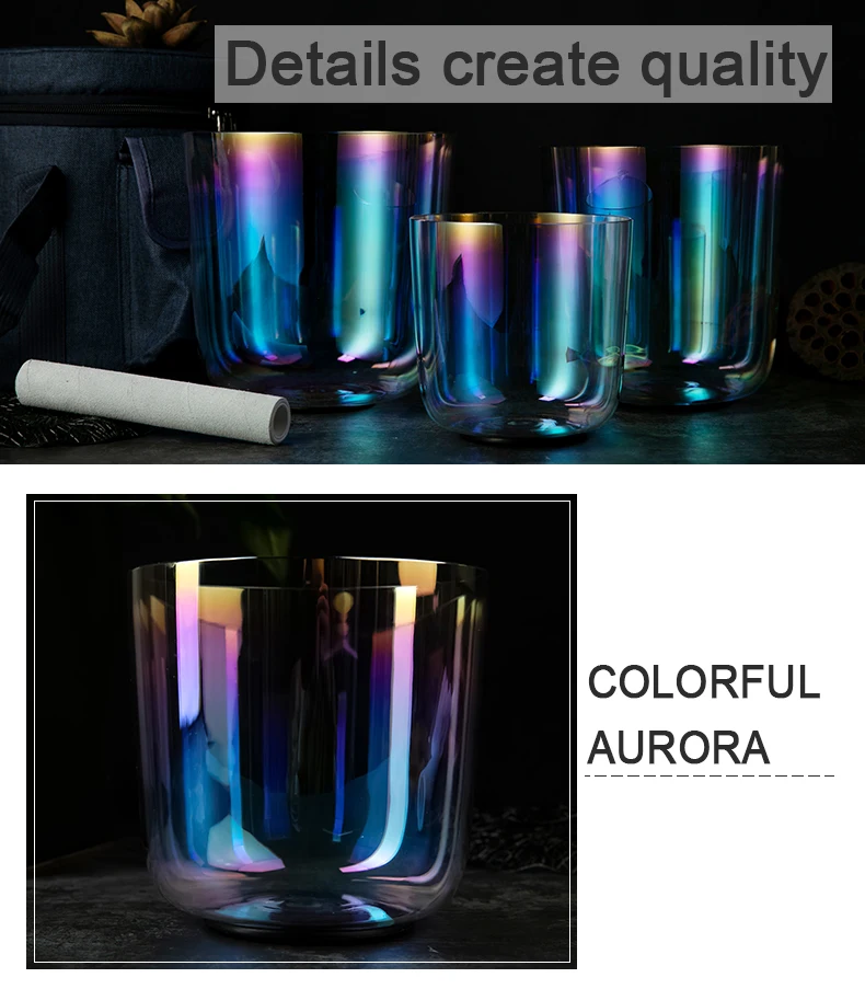 Clear Quartz Crystal Singing Bowl Set 58.75 Inch C D E F G A B Note