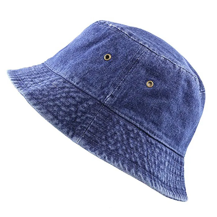 High Quality Washed Cotton Denim Blue Bucket Hats Buy Cotton Bucket