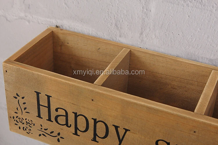 Estantes De Pared De Madera De Pino Con 3 Compartimentos,Caja