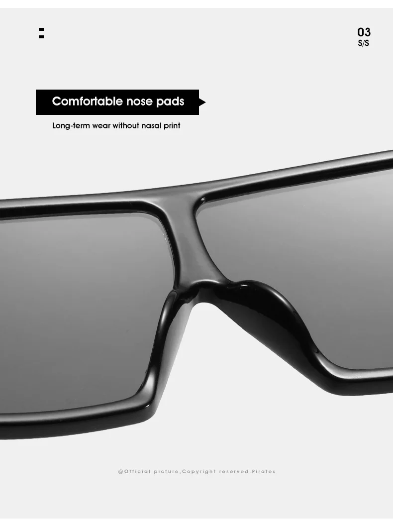 EUGENIA Rivet Decor Flat Lens Top Shield Square Design Shade Mirror UV400 Oversized Women Sunglasses