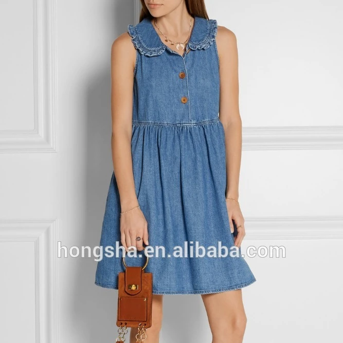vestido chambray jeans