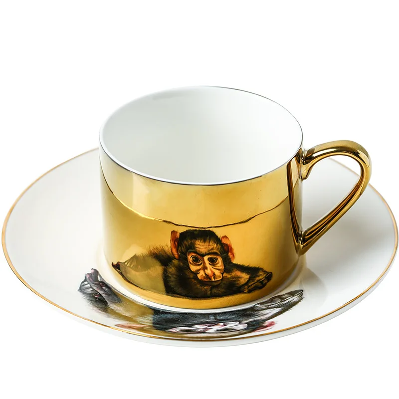 250ml Custom Eco Friendly Coffee Cup Ceramic Unique Electroplated