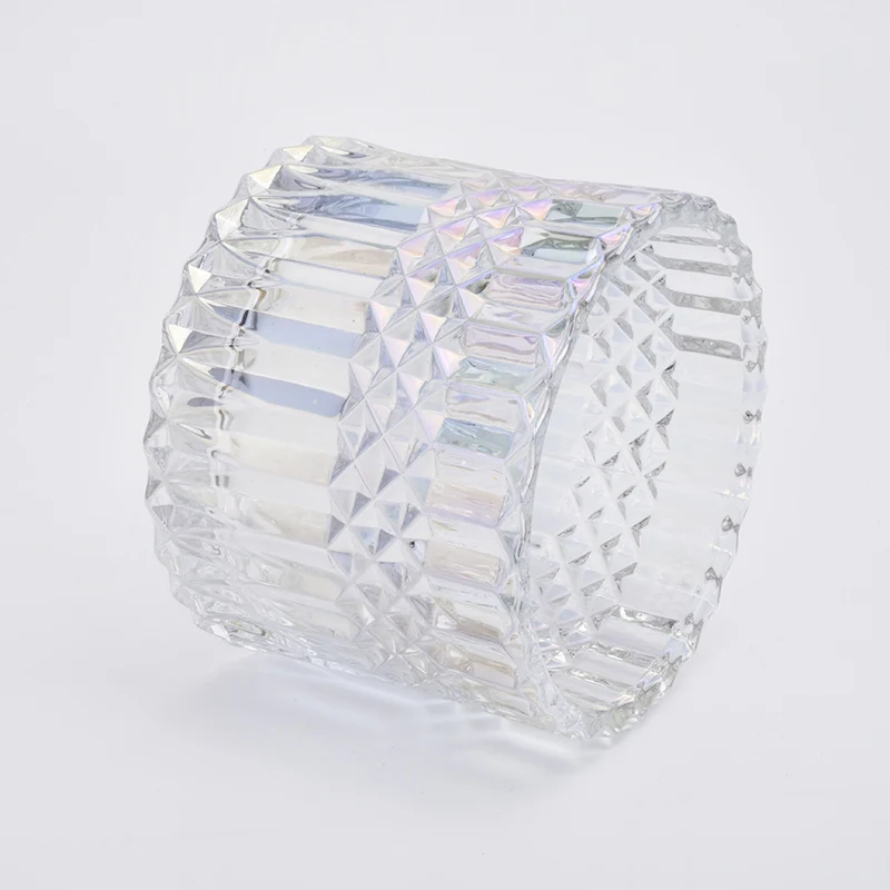 480ml Luxury Christmas Ion Plating Glass Candle Jar With Lids