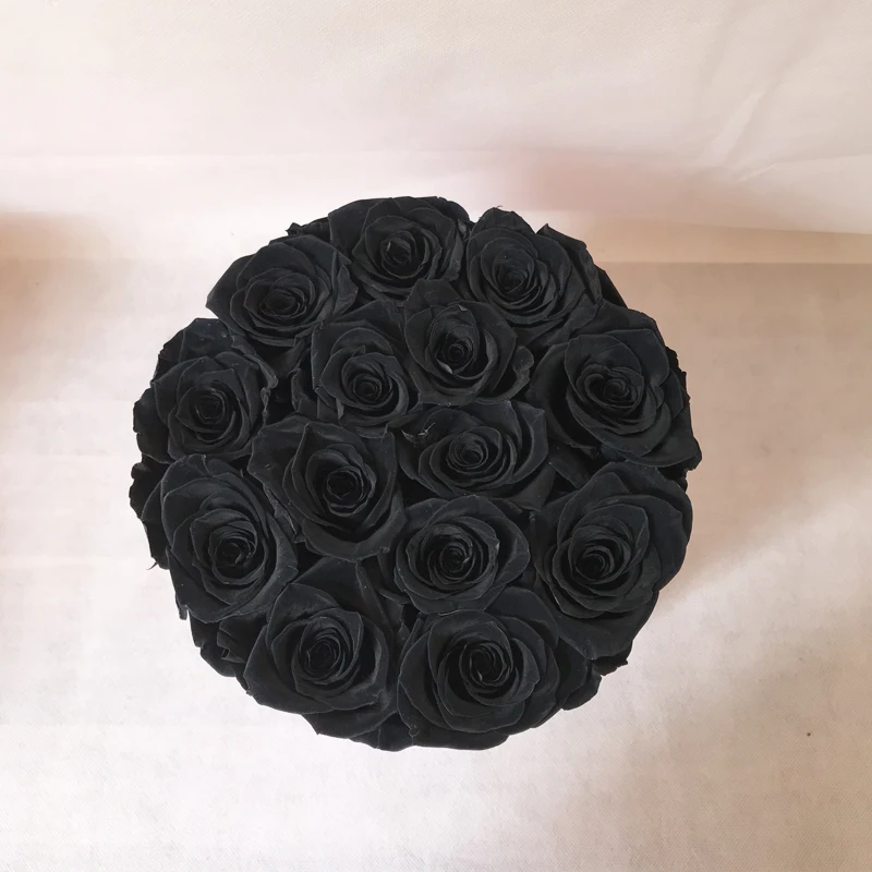 Junio Various Sizes Velvet Round Flower Box With Preserved Roses Buy