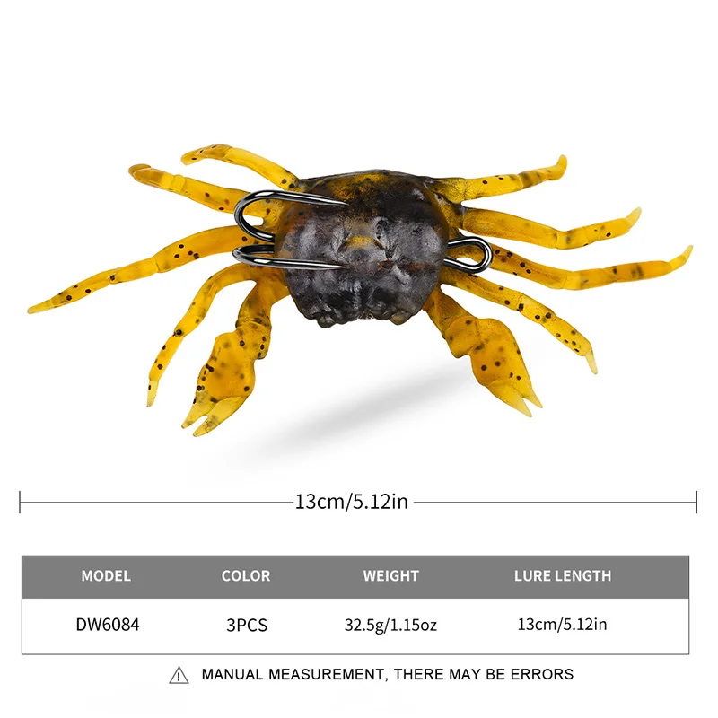 Submersible Crab Soft Bait Long-range Cast Bionic Fishing Bait 13cm 32 ...