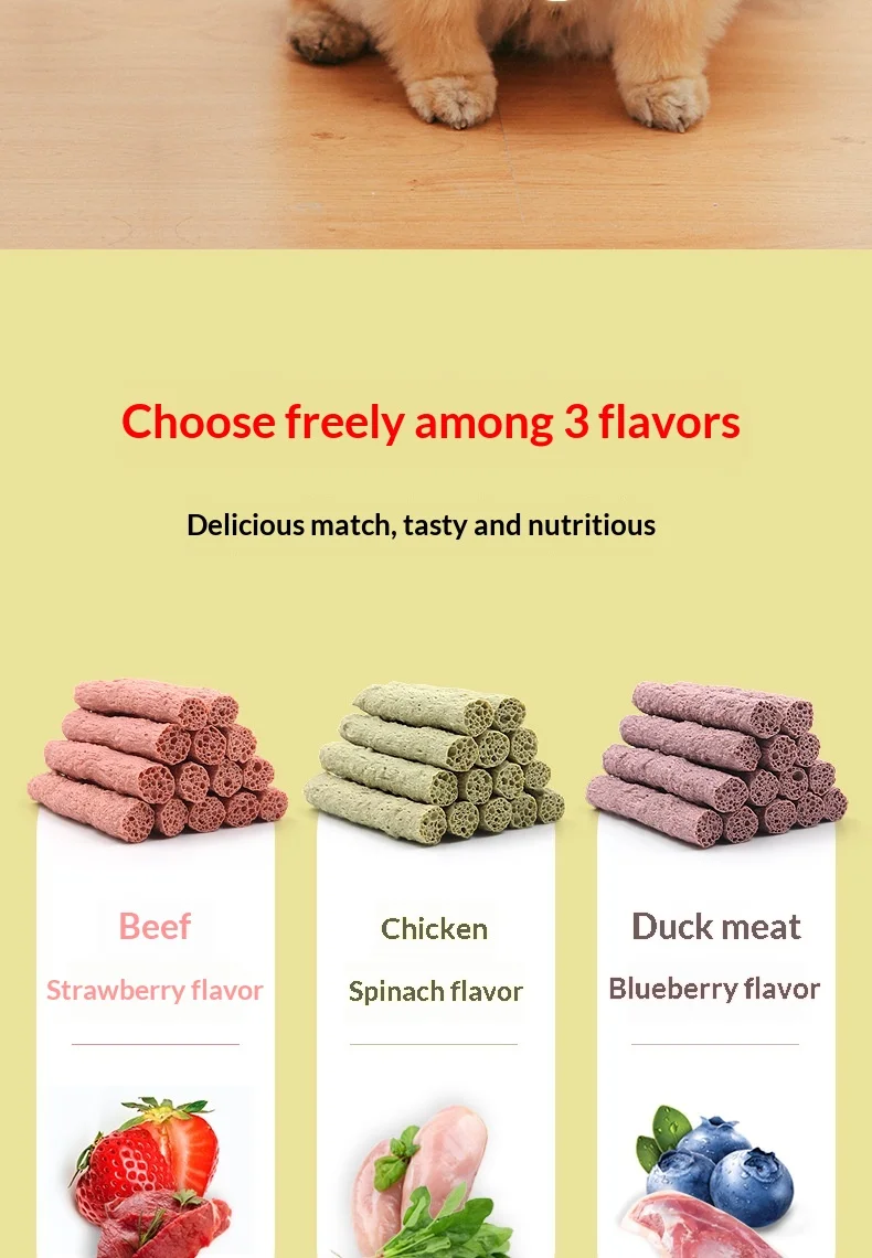 No Valley Digestive Grain-Free Beef & Chicken Chihuahua Puppy Grinding Stick Small Dog Tooth Cleaning Pet Snack Made in Shandong factory