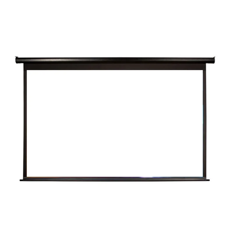 Matte White Fabric Motorized 100 Inch 16:9 Projector Electric Home Theater Screen