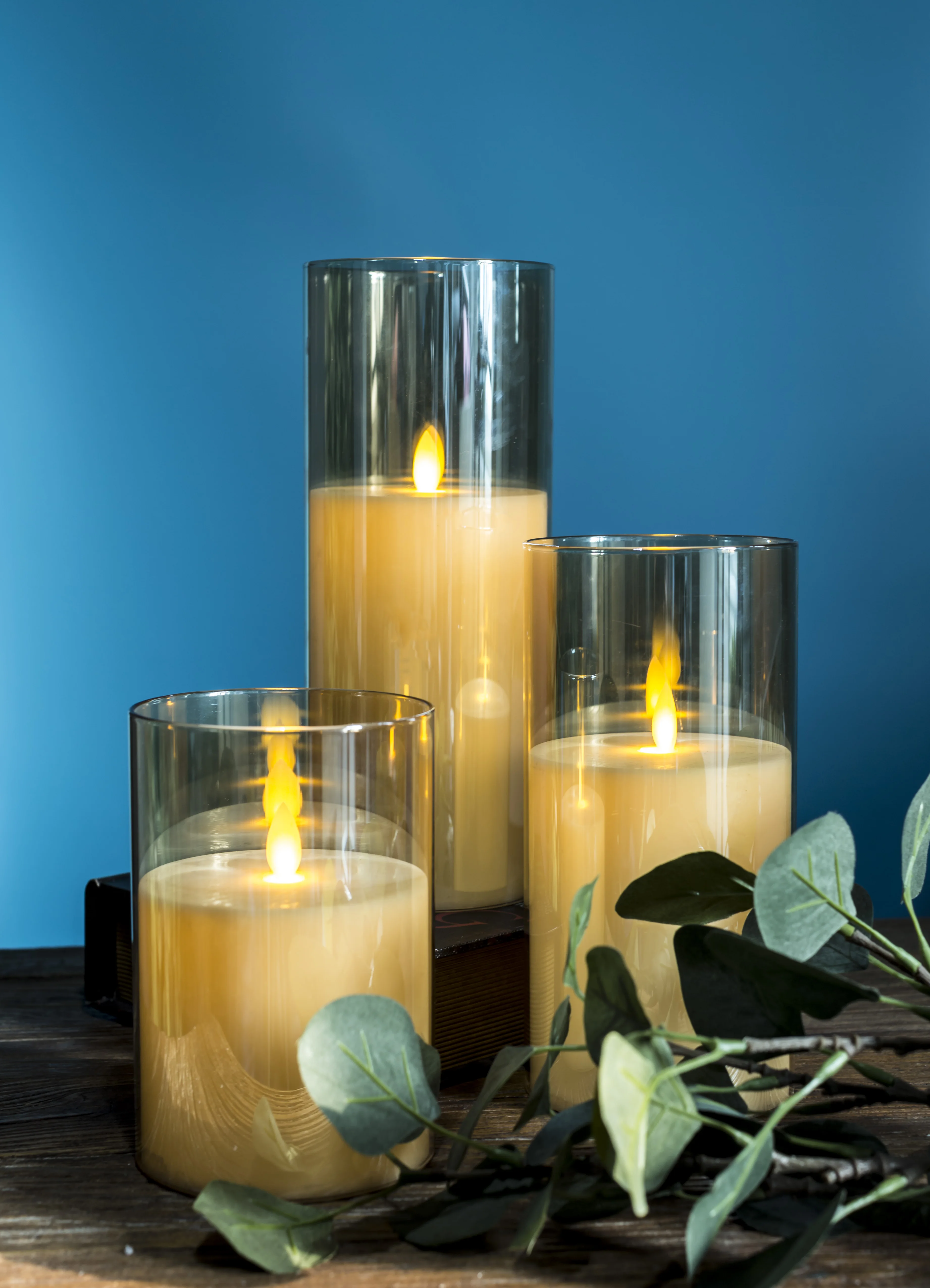 8cm 电池供电白色电动蜡烛灯茶灯夜间派对家居装饰灯