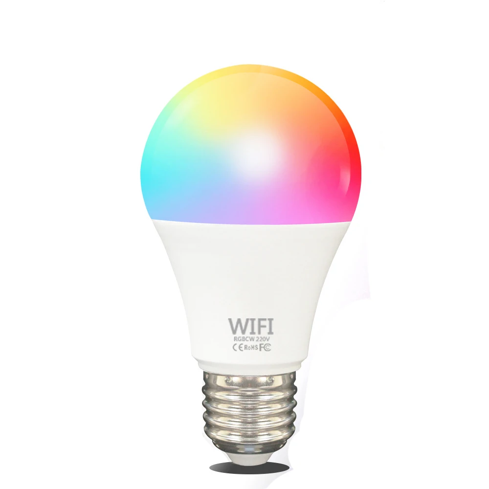Wholesale OEM ODM E27 Wifi Light Bulb 7W 9W 15W WiFi Colored Smart LED Bulb Lights RGB Lamp For Residence KTV
