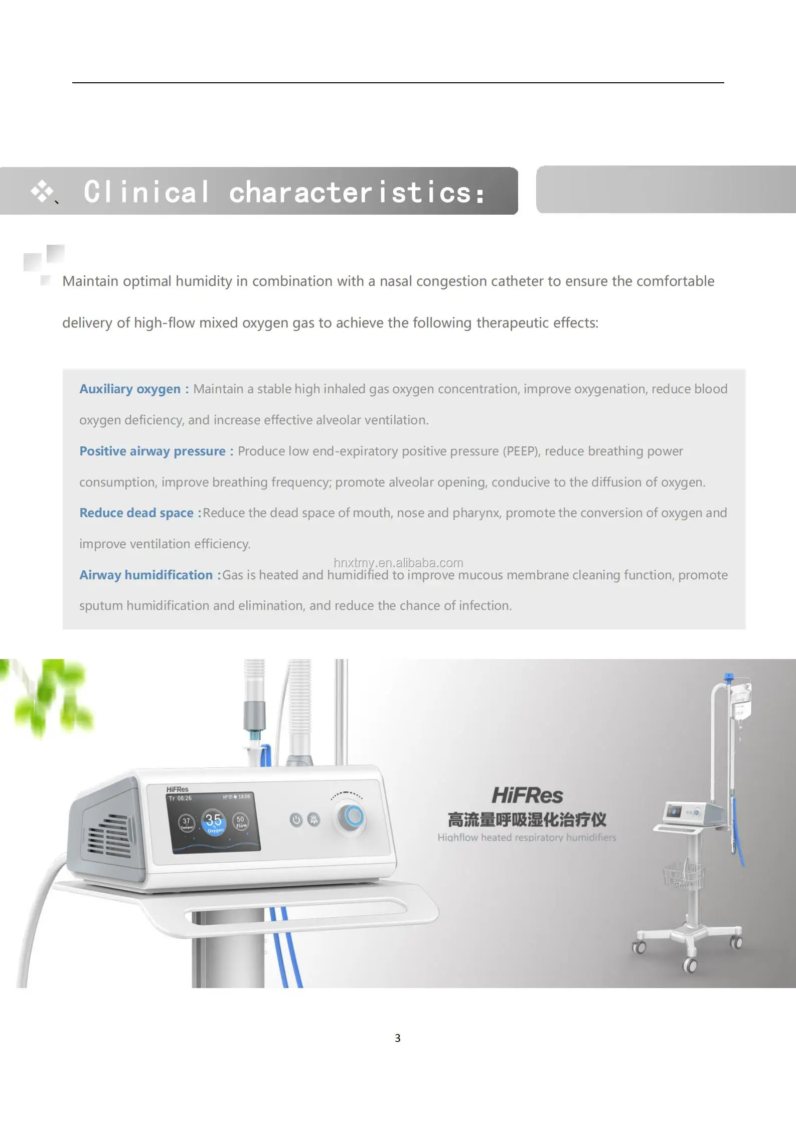 Hf6 High Flow Heated Respiratory Humidifier,Oxygen Therapy With High