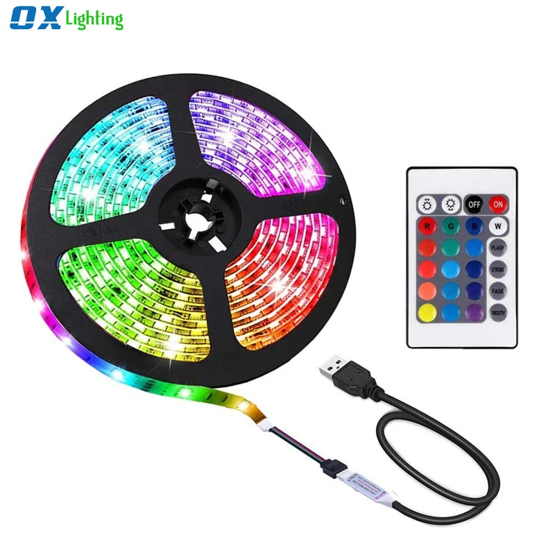 USB Led Strip Light DC5V 5050 RGB Flexible Lights for TV PC