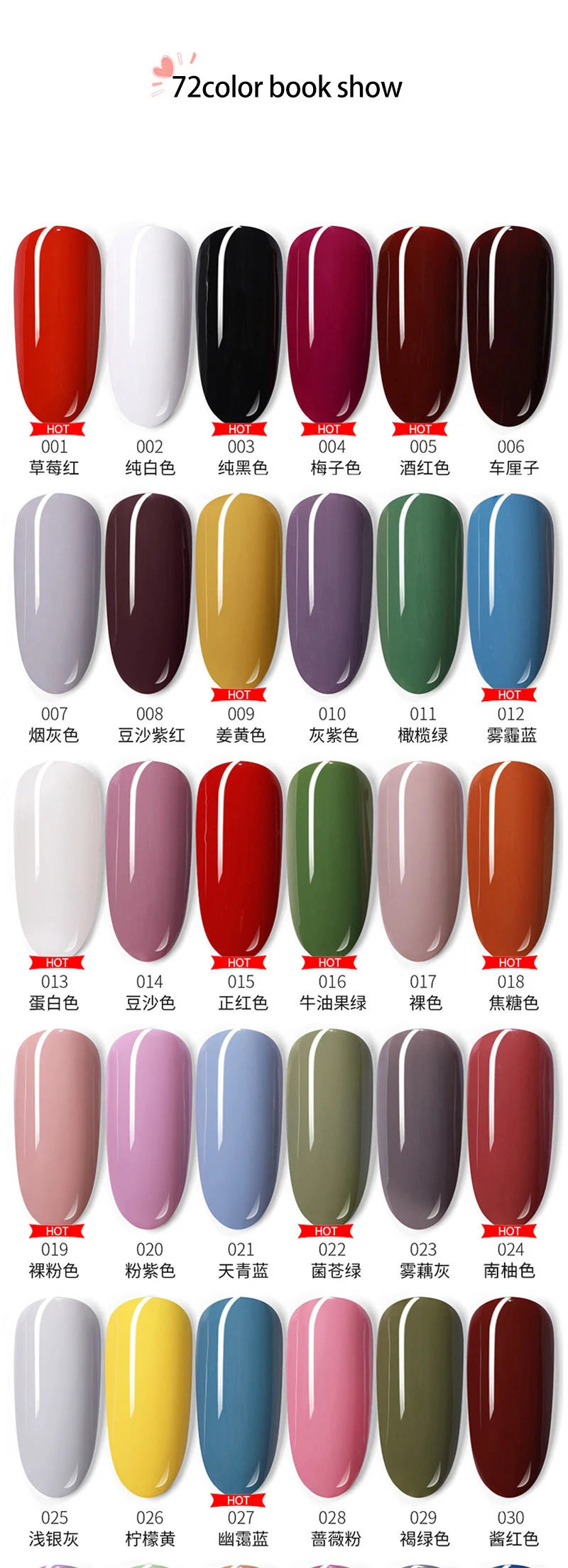 Kasi 72 Colors 12ml Gel Nail Polish Kit Set Soak Off Uv Nail Gel Polish