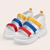 Wholesale Summer Colorful Beach Ladies Thick Soled Wedges Shoes Platform Sandals For Women