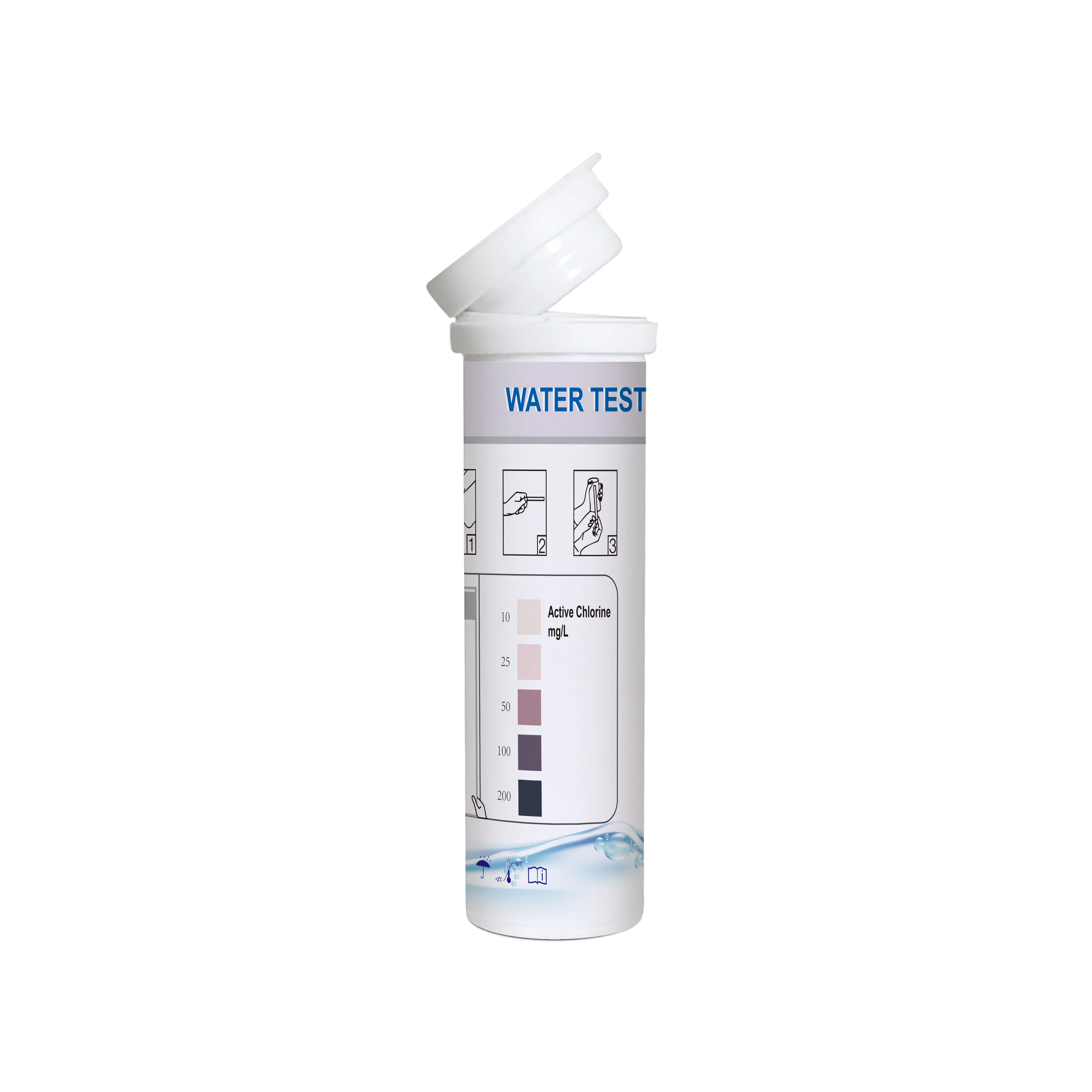 Industrial Active Chlorine Bleach Test Strips Testing The Disinfectant