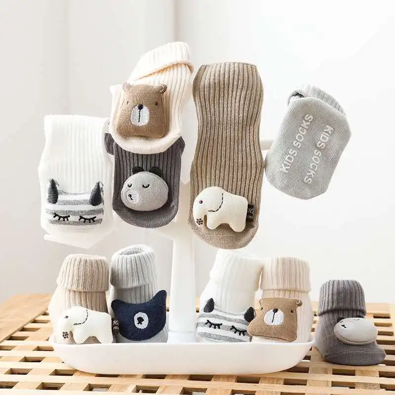 Autumn Winter Baby Socks Organic Cotton Anti Slip Baby Girl Socks