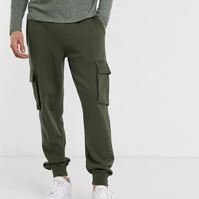 green cargo joggers mens