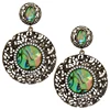vintage dangle hollow round resin natural abalone shell statement earrings female